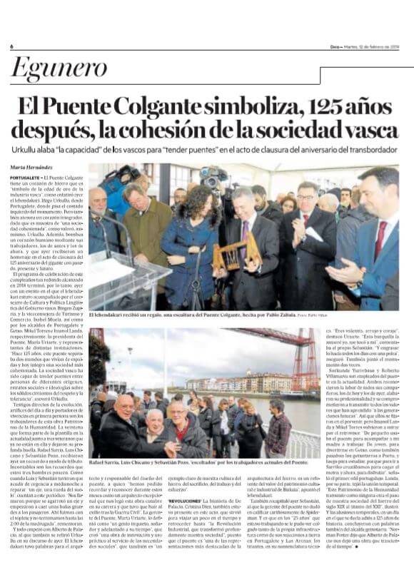 El Puente Colgante simboliza, 125 años después, la cohesión de la sociedad vasca
