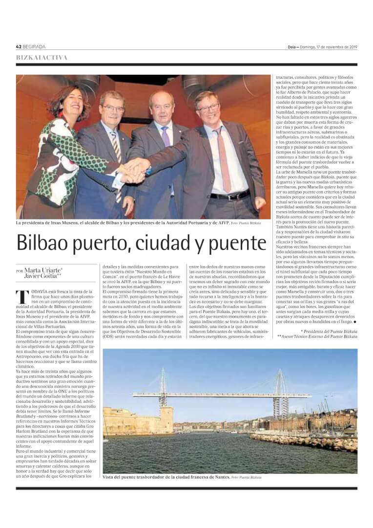 Bilbao puerto, ciudad y puente – Deia –