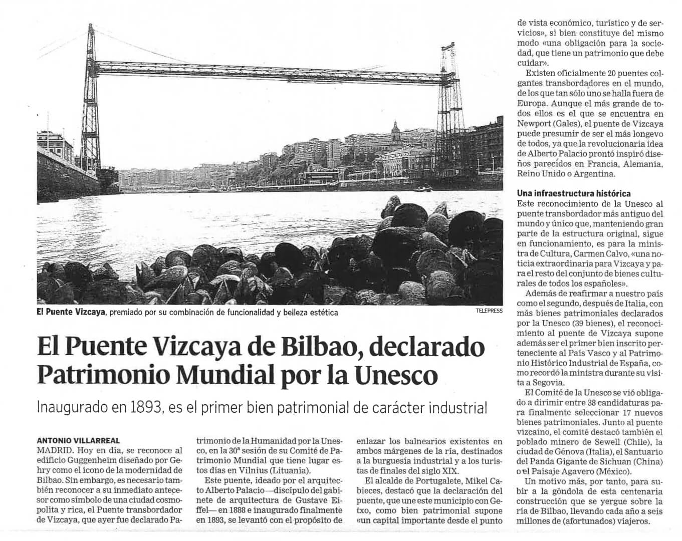 Puente Bizkaia- 15 años de Patrimonio Mundial de UNESCO