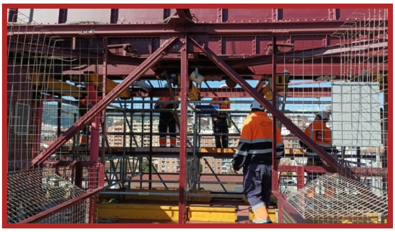 trabajos de conservación Puente Bizkaia 2024