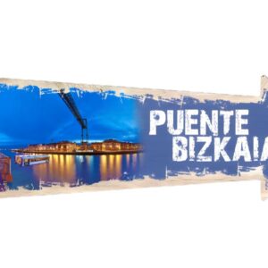 flecha madera noche puente bizkaia