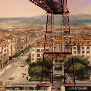 Iman Acuarela vertical puente bizkaia