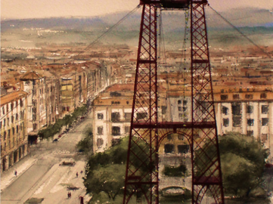 Iman Acuarela vertical puente bizkaia